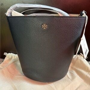 Tory Burch Black Blake a leather Bucket Bag